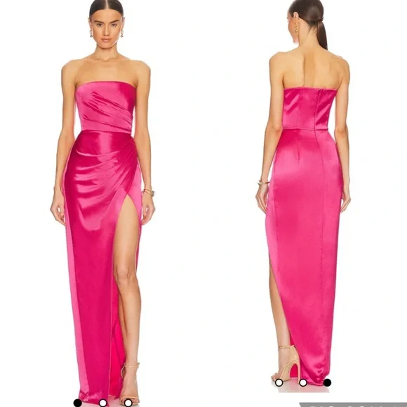 SAU LEE Priyanka Dress in Hot Pink - Picture 1 of 14